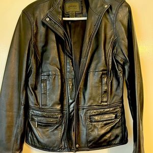 Black lamb leather jacket, vintage